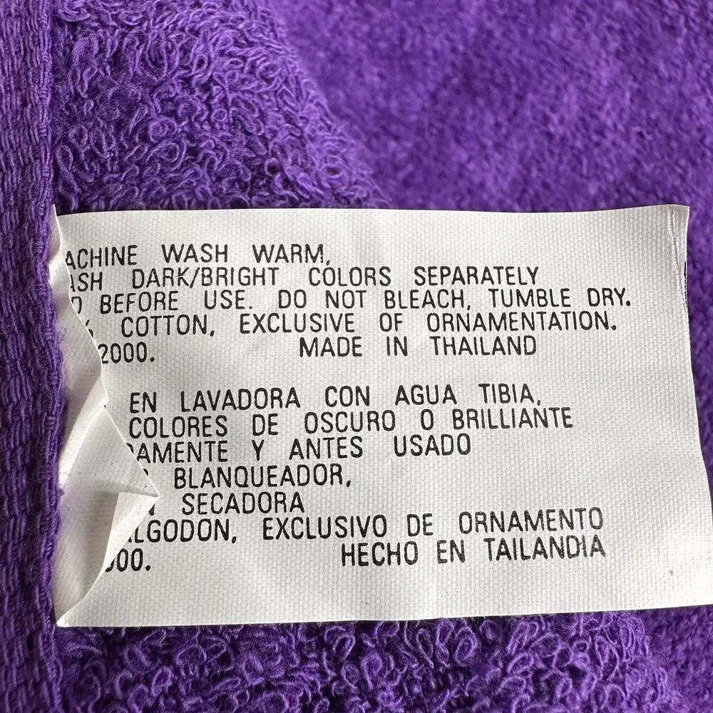 VTG Halloween Hand Towel Purple Ghost Embroidered Fringe Seasonal Accents ￼